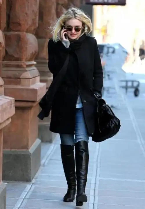 黑色长靴搭配什么衣服好看呢|长靴|黑色|时尚新浪新闻