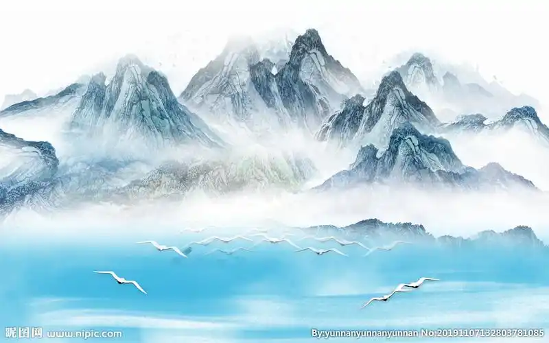 抽象山水画图片