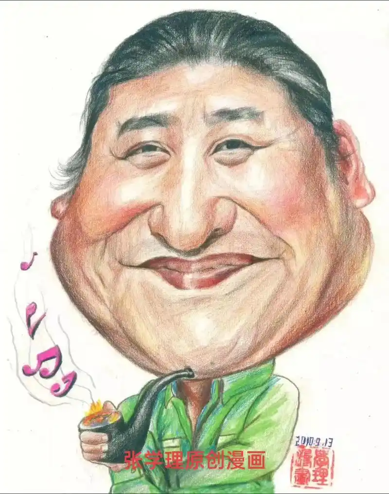 张学理原创漫画《中国流行音乐歌唱家刘欢先生漫像》[玫瑰][玫 - 抖音