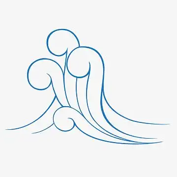 海浪手绘矢量素材(3500x3500)aipng彩色简约花纹冲浪板(1600x2400)png