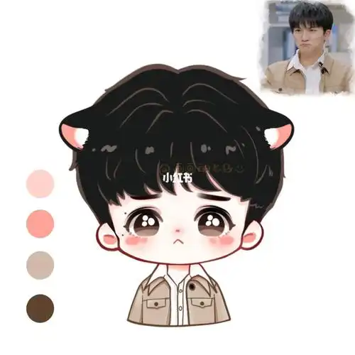 q版手绘头像周深稿图