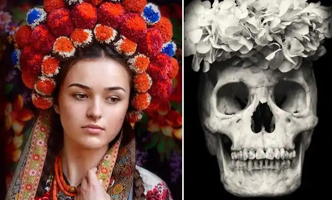 死了也要美!美女和骷髅各戴花冠,这组对比图令人惊叹!