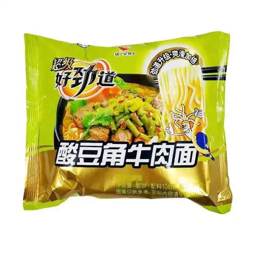 统一方便面酸豆角牛肉面104克袋装泡面休闲速食整箱好劲道酸豆角牛肉