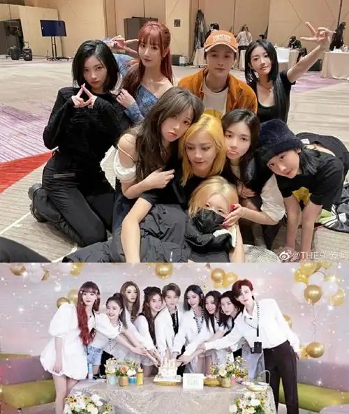 谢可寅晒the9合照