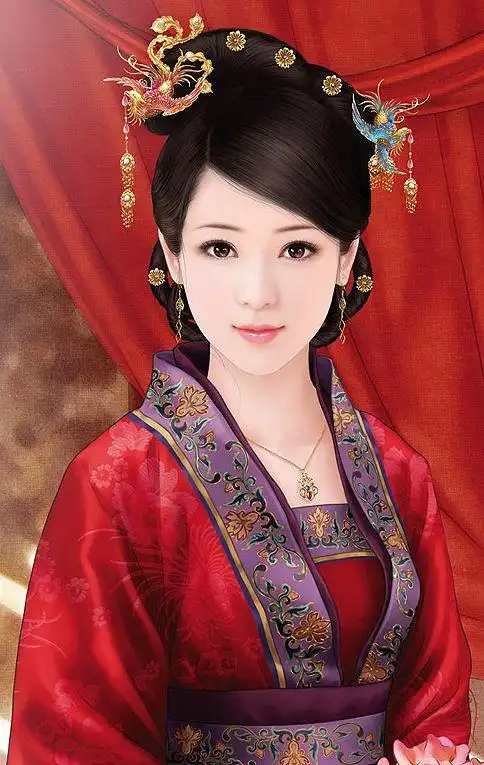 文化艺术 美女人物 插画手绘 古装人物 嘀咕图片 #唯美# #古装