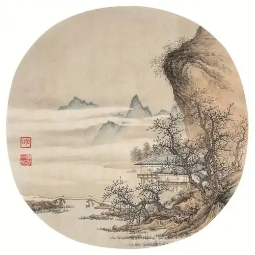 近期临摹的一张宋代山水小品,尺寸为33cm,熟宣纸浅设色.