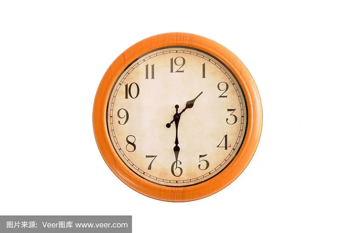 孤立的时钟显示一点半钟