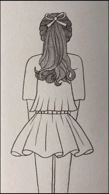 音为有你#易学简笔,画一个女孩背影.