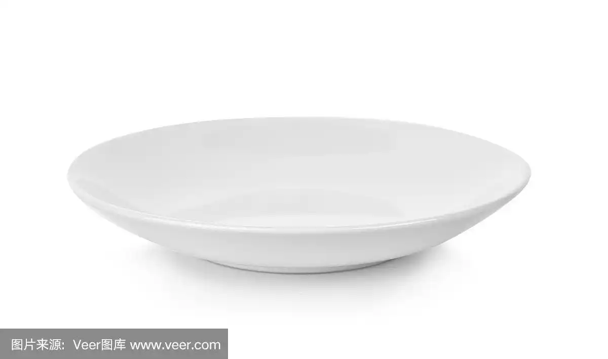 白色背景上的白色盘子