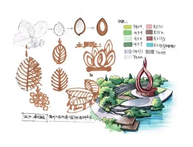 风景园林快题 01 雕塑设计