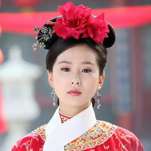 古装假发清朝格格假发福晋发型旗头新娘盘发若曦弯月旗头清装假发