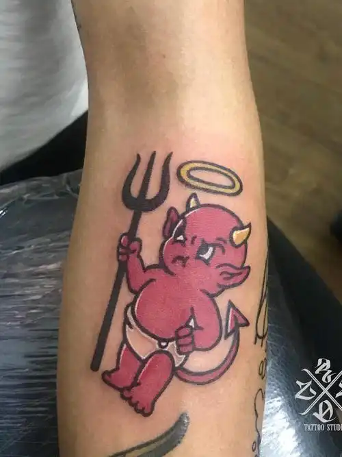 小恶魔_纹身图案手稿图片_inkfish乌贼的纹身作品集