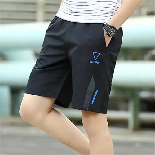 休闲短裤男宽松潮5分马裤7夏季外穿速干沙滩运动五分裤男士大裤衩