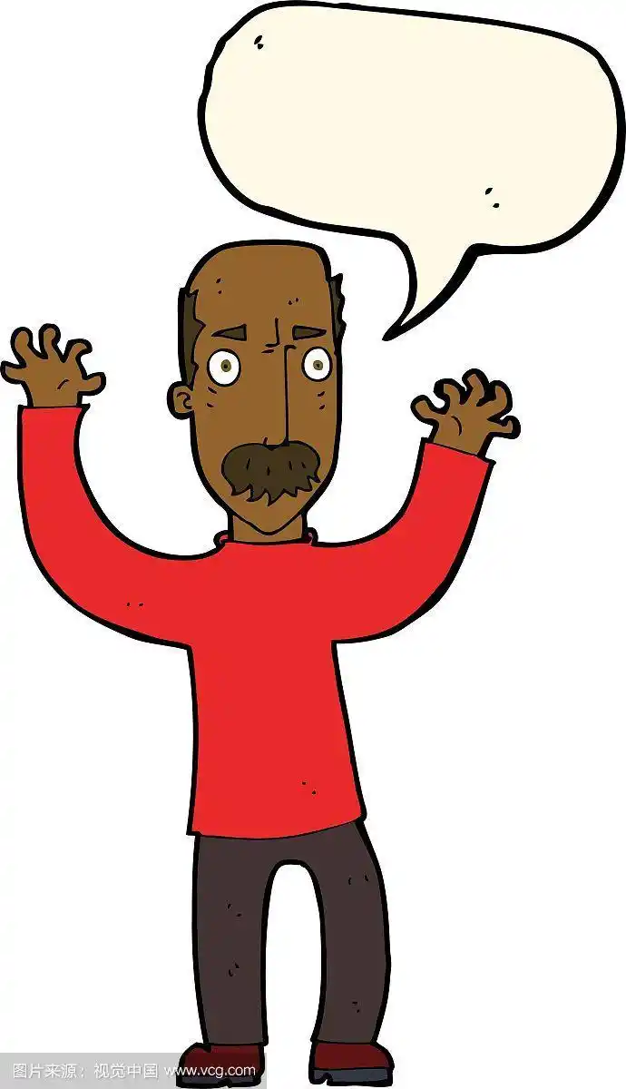 卡通生气的爸爸用气泡说话