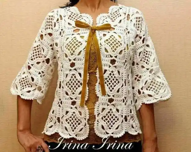 这种花样钩拼花衫真好看有图解