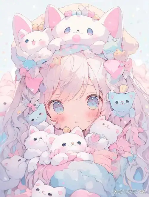 少女与猫女生可爱头像  少女与猫女生可爱头像来啦!