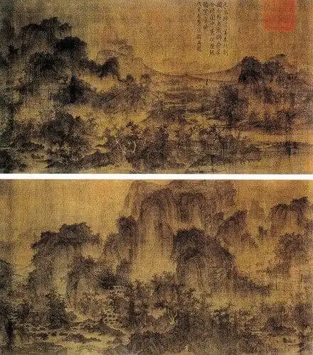 茂林远岫图北宋李成绢本水墨画