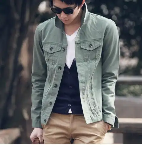 男士夏季牛仔外套男款纯色薄夹克男春立领上衣男生夏天休闲衣服男