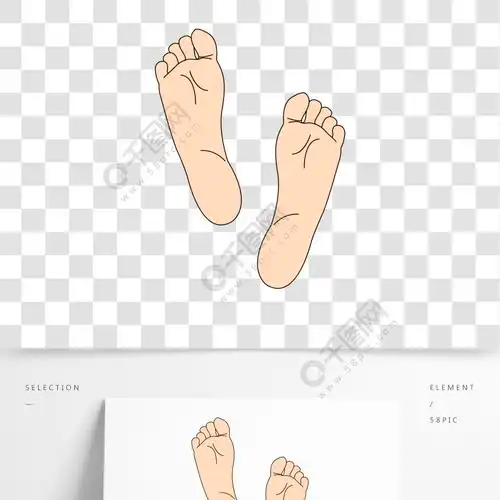 卡通手绘大脚脚丫