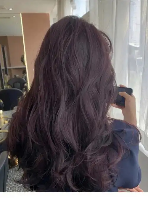 黑紫色染发掉色过程