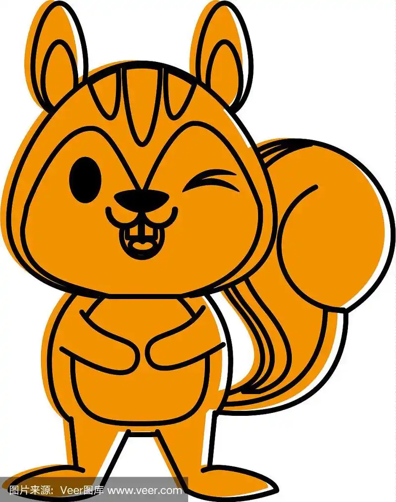 松鼠可爱的卡通动物图标形象