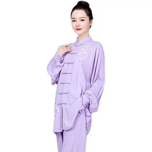 新款太极服女长袖春秋晨练中老年练功太极拳服装太极服