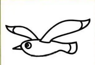 海鸥正在飞的简笔画