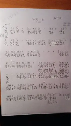 求嵩哥惊鸿一面前奏的古琴谱,谢谢(#Д)(#Д)(#Д)