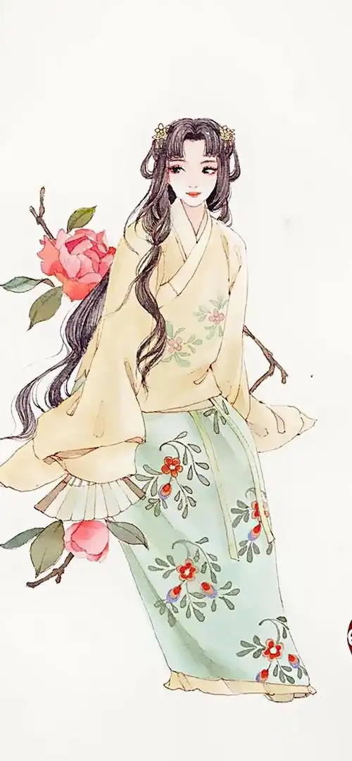 手绘古装女