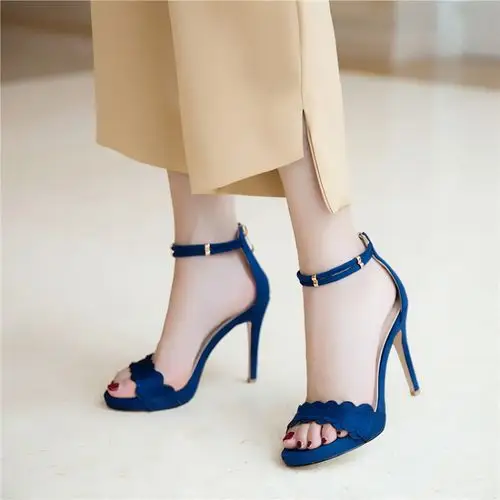 性感韩版防水台凉鞋女夏2018新款露趾一字带百搭细跟小清新高跟鞋