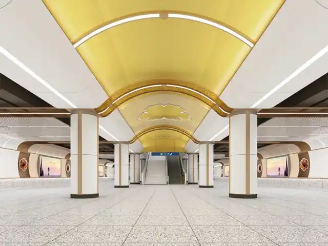 19号线右安门站站厅效果图 待19号线开通运营后,可实现与多条地铁线路