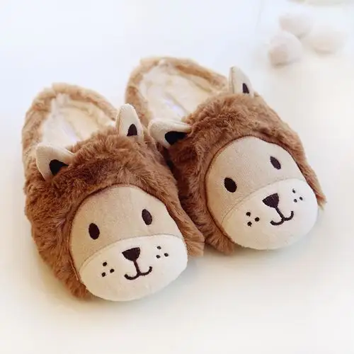 冬季家居新款情侣棉拖鞋 保暖加绒防滑卡通男女室内可爱动物棉拖