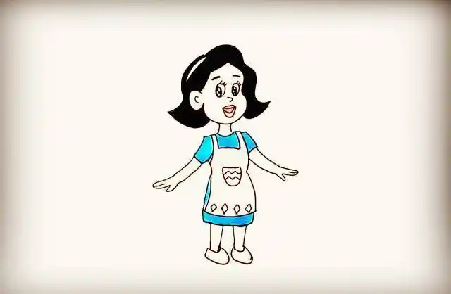 给妈妈的好开心有颜色简笔画