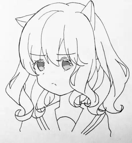 q版动漫猫耳娘简笔画