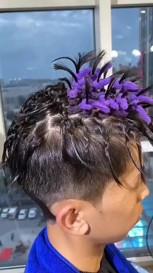 银川男士发型设计百搭高额头碎盖摩根烫