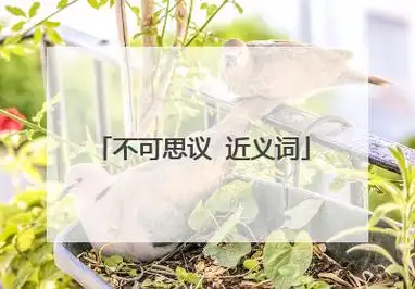 不可思议 近义词