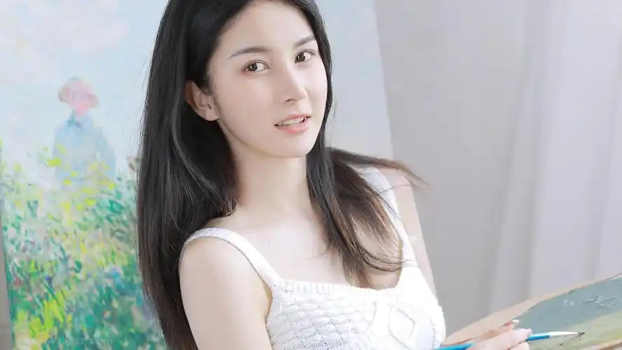 画画的文艺美女高清壁纸图片