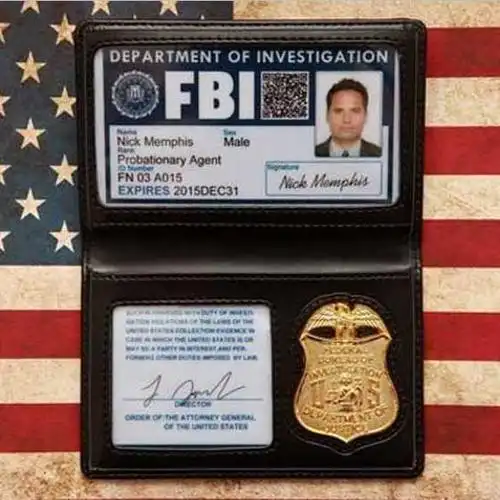 《x档案》fbi 金属 徽章 证件夹 卡夹 pvc内卡