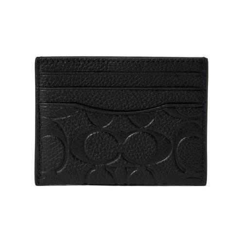 蔻驰(coach)男式钱包 flat card case 短款经典百搭出行钱夹 black