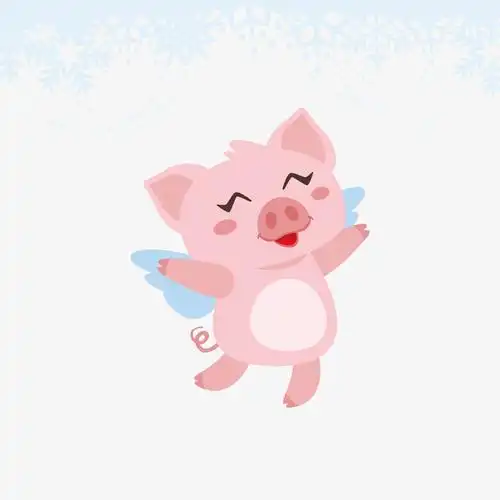 粉红色的带有翅膀的小猪