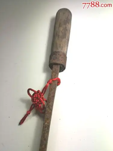 热销冷兵器老物件古董古玩清代超长超厚木把鱼肠剑