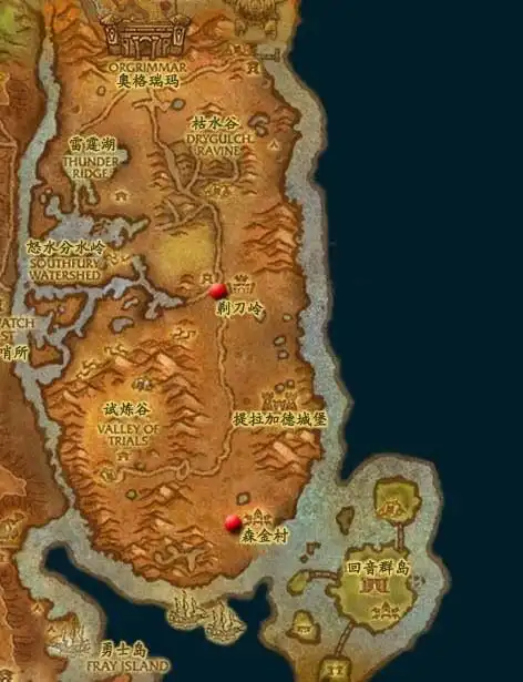 大灾变地图详细位置坐标-卡利姆多