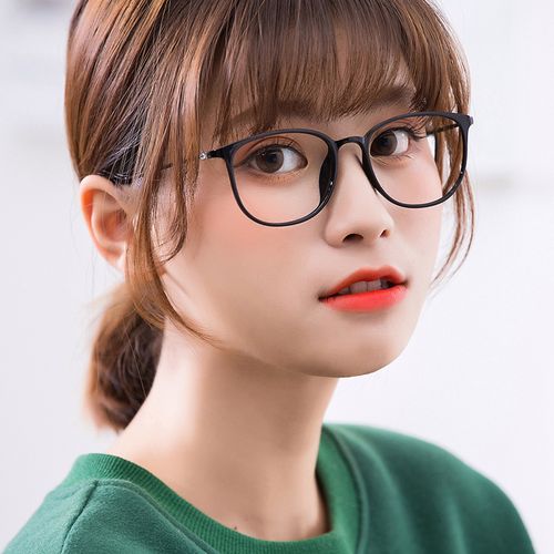文艺超轻tr90眼镜镜框女细韩版潮平光复古圆脸眼镜架