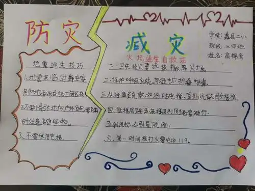 防灾减灾手抄报