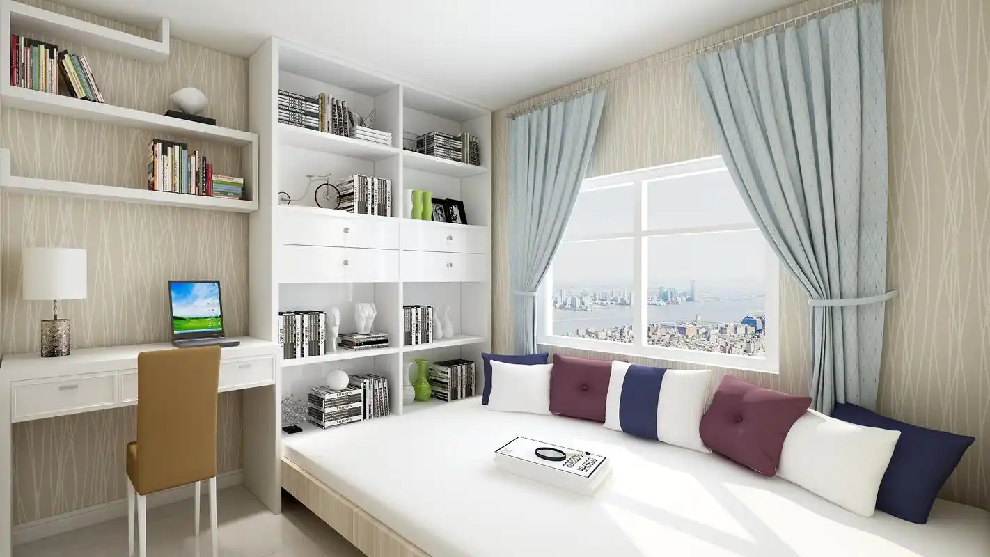 书房设计成榻榻米,还可作为客房使用,空间利用上更灵活