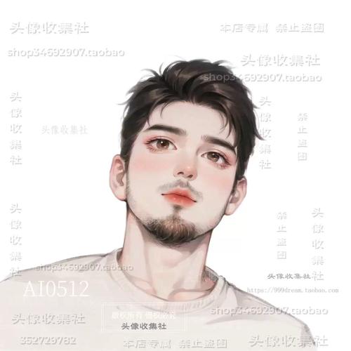 头像男 高清图卡通漫画手绘 有胡子气质男生 头像收集社 自动发货
