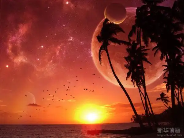 难得一见的日月同辉景观(组图)