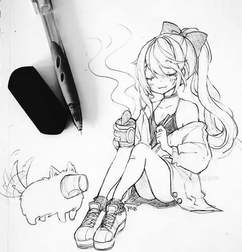 精致的动漫人物线稿作品,喜欢画动漫的收藏起来,超适合