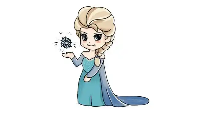 简笔039期漂亮的艾莎公主你不试着画一下吗