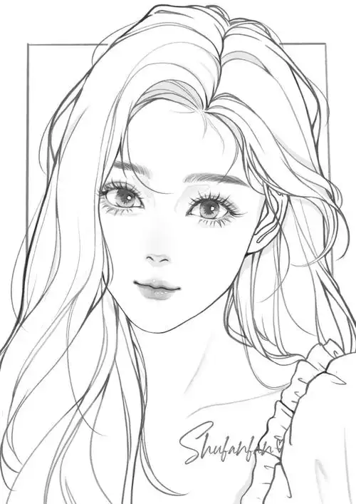 少女头像线稿练习95100